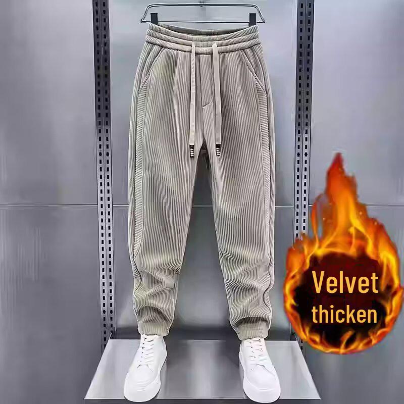 

Мужские облегающие спортивные штаны из вельвета и бархата — теплые, модные и универсальные для осени и зимы M