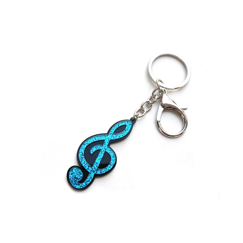 

Custom Hip Hop Acrylic Music Note Keychain for Women s Bag Accessories небесно-голубой