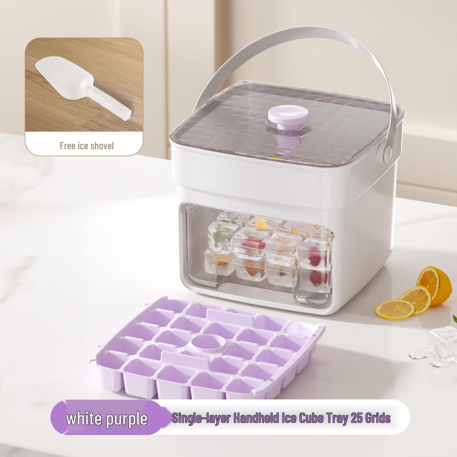 

Ice Cube Tray Mold with Lid - Press-Type Ice Maker and Storage Box for DIY Frozen Cubes