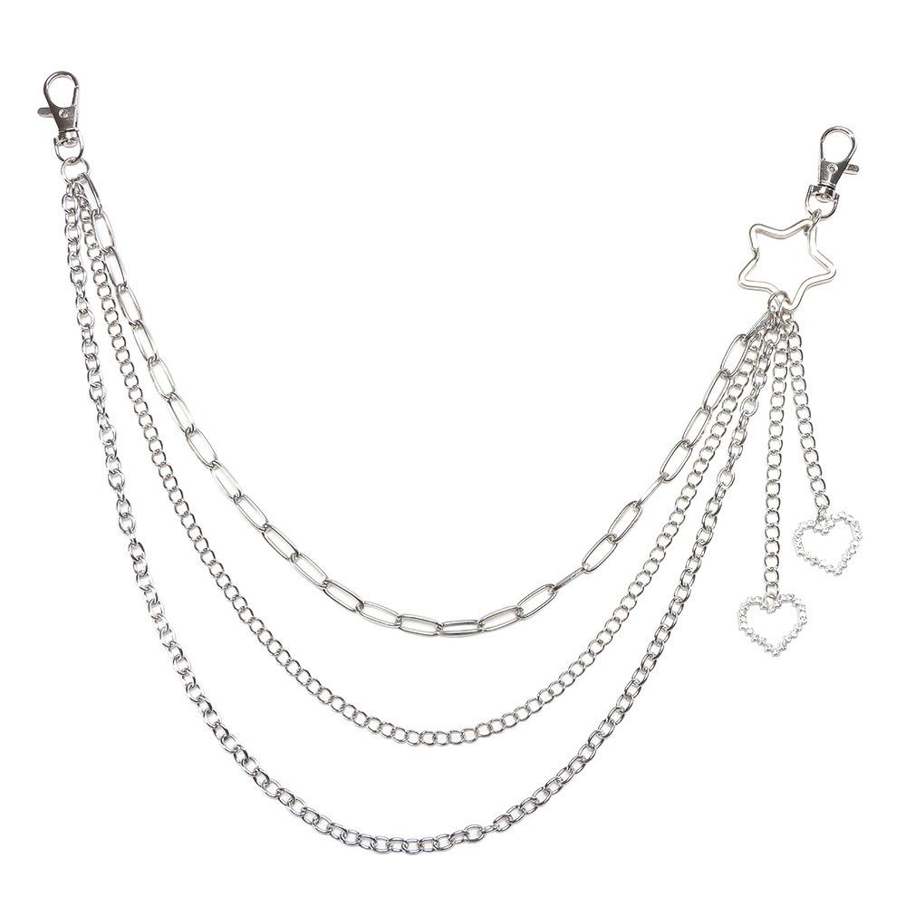 

Металлическая цепочка для украшения брюк Панк-рок Брелок Цепочка Ювелирное изделие Цепочка на талию для джинсов Женская Мужская 01