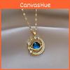 Elegant Cross-border Starry Planet Jewelry Necklace With Full Diamond Design For Women