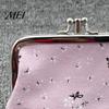Versatile Small Wallet Floral Canvas Coin Purse, Women Change Purse with 2 Compartments, Kiss Lock Closure Pouch for Cash Coins Cards Durable