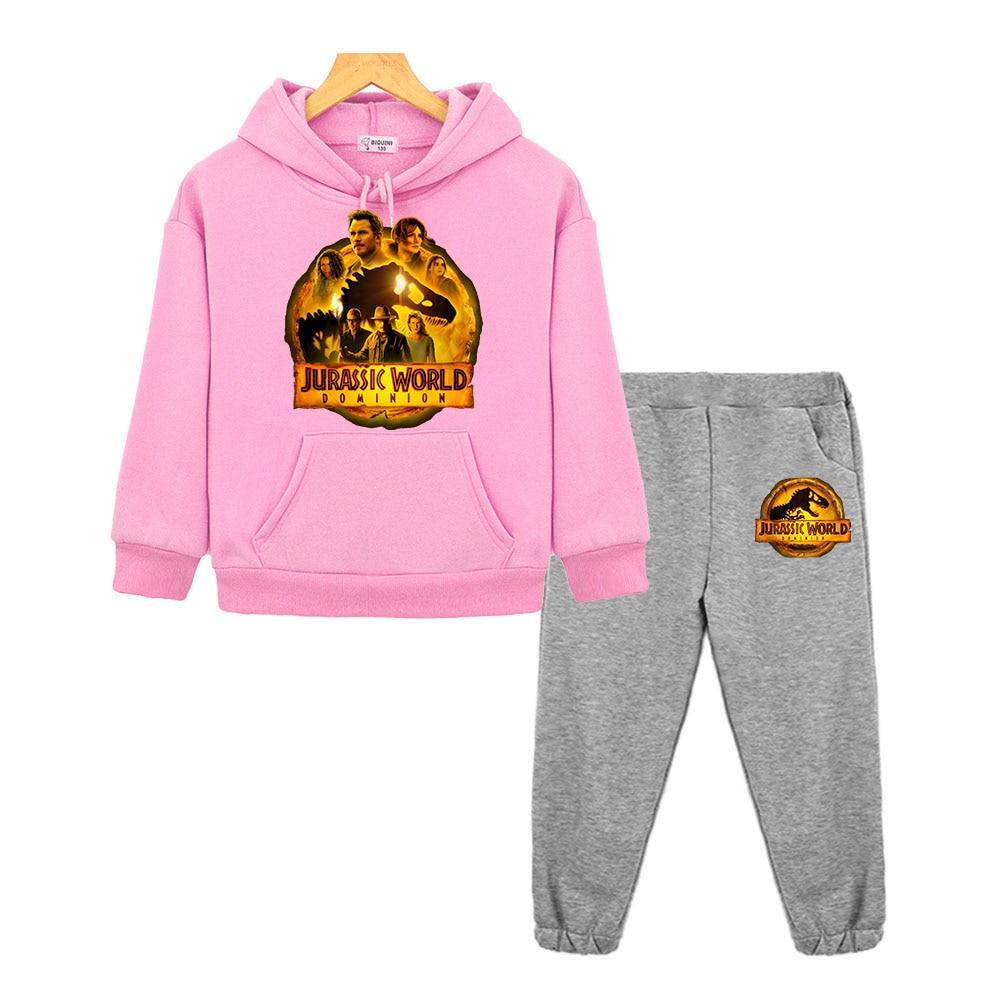 Dinozor Kapşonlu Setleri çocuklar butik giyim Sonbahar Polar Kazak y2k Jurassic World Dominio Kazak Ceket kapşonlu erkek kız
