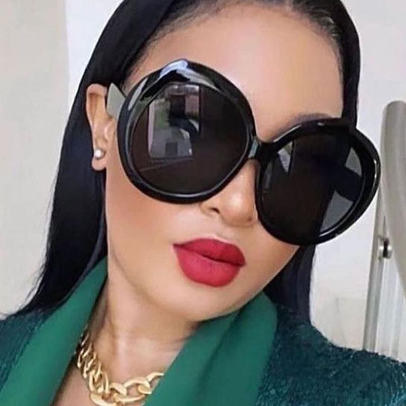SHAUNA Vintage Oversized Round Women Sunglasses Fashion Double Color Gradient Shades UV400 Men Trending Punk Sun Glasses
