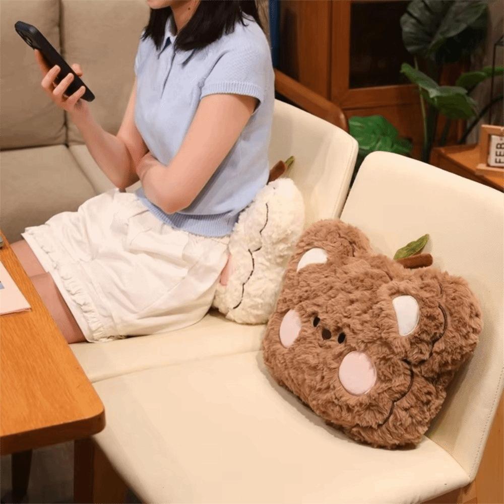 Soft Curly Fluff Stuffed Pillow Cute Bear Face Plush Pillow Bear Plush Pillow Home Decor