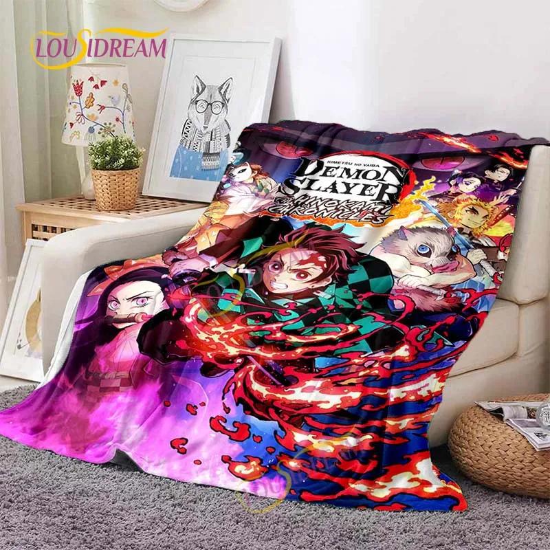Japanese Anime Demon Slayer Printed Blanket Living Room Bedspread Sofa Travel Office Throw Blanket Quilt 5 Size