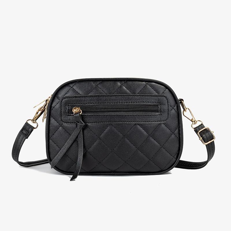 Three Zipper Rhombus Camera Bag Fashionable Large Capacity New Ladies Side Zipper Casual Messenger Bag