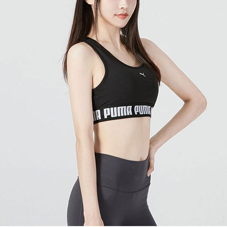 Puma Mid Impact Strong Bra With Logo Women Underwear Black 522001-01