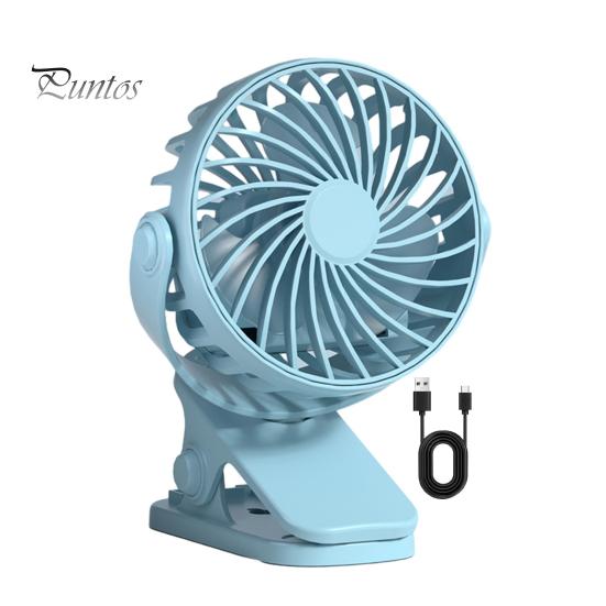 Quiet Desk Fan Portable Clip-on Fan, Built in Night Light, Adjustable 3 Speed, USB Rechargeable Bathroom Ventilation with 720-degree Rotation, Silent