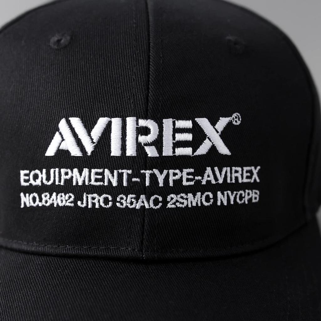 Avirex NUMBERING Military Baseball Cotton Size F 6-Panel Cap, Men's Low-Profile Cap, Black,