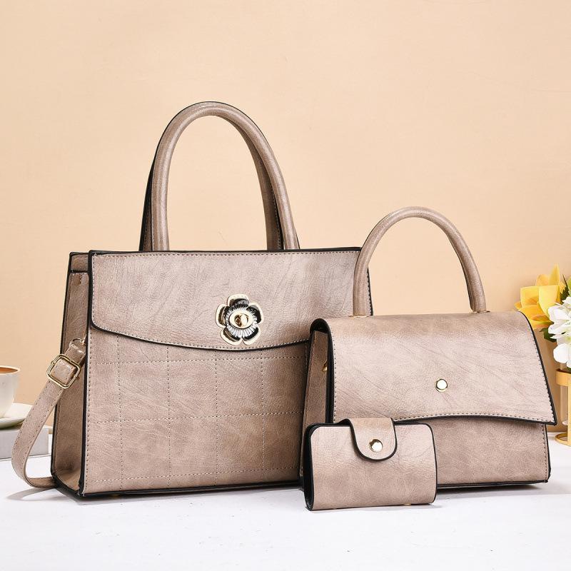 Textured Handbag Three-piece Mother and Child Bag New 2025 Women's Versatile Shoulder Messenger Bag