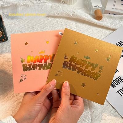 3D Light Birthday Card Folding Type Pop Up Gift Message Cards with Envelope with Musical Greeting Cards Birthday Party Supplies