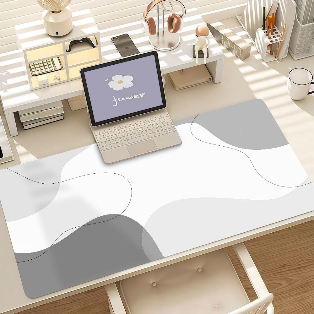 Black And Grey Abstract Art Pattern Design Mouse Pad Anti Slip Rubber Edge Locked Thickened Laptop Gaming Desk Mat