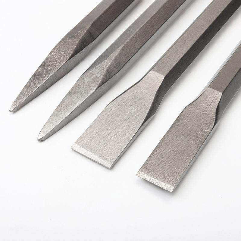 600mm Meißel Flachmeißel und Spitzmeißel Profi-Meißel für Bohrmaschinen zum Aufbrechen von Wänden und Gebäuden
