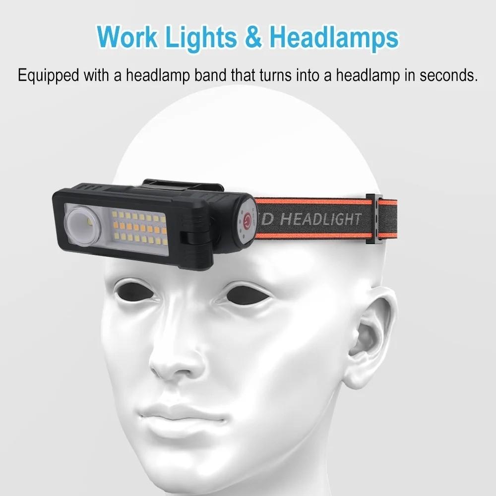 Rechargeable 1200mAh Folding Flashlight 600LM Camping Light Portable Lamps  Outdoor Camping