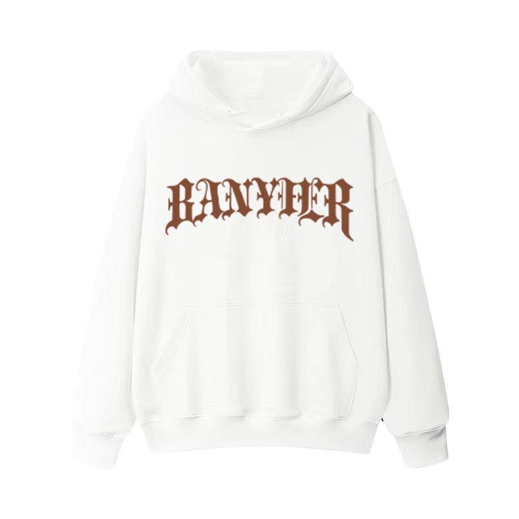 Men's Heavyweight 500G Fleece-Lined Letter Print Hoodie - Autumn/Winter Casual.