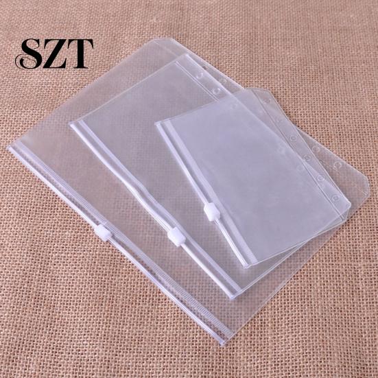 A5/A6/A7 Zippered Lock Envelope Document File Bag Transparent Pocket Organizer