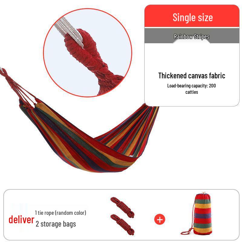 Rainbow Striped Portable Outdoor Hammock Chair for College Students