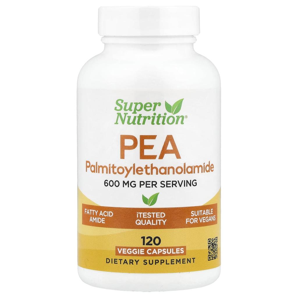 Super Nutrition, Palmitoylethanolamide (PEA), 120 Veggie Capsules (300mg per capsule)