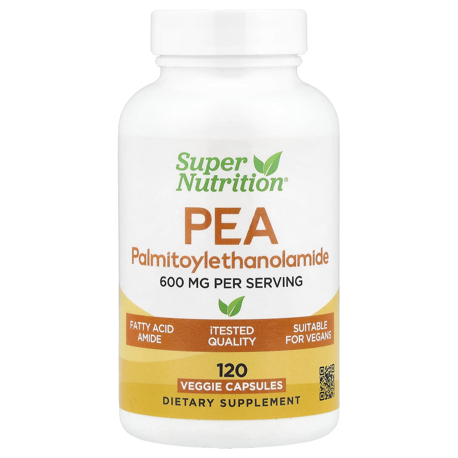 

Super Nutrition, Palmitoylethanolamide (PEA), 120 Veggie Capsules (300mg per capsule)