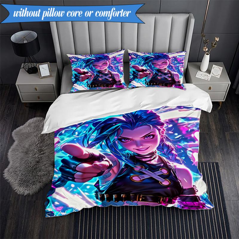 Fantasy Warrior Jing 3pcs K-pop music group Bedding set,Ideal for Bedroom, Dormitory,Including Duvet Cover And 2pcs Pillowcases,Fan gifts