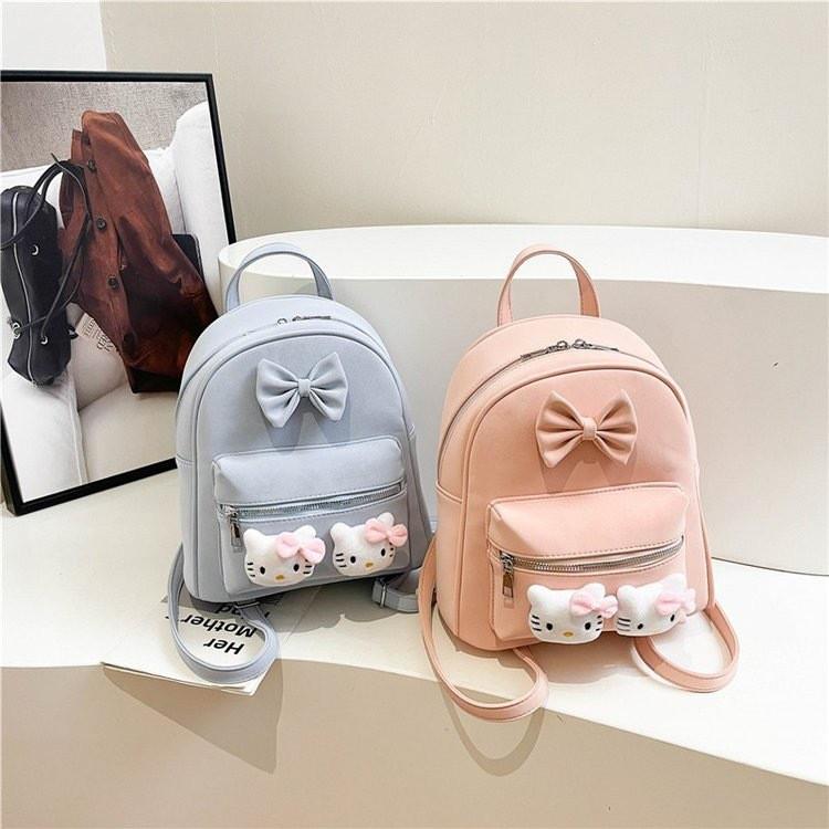 Sweet Hello Kitty Plush Doll Decoration Student Mini Backpack For Daily Use