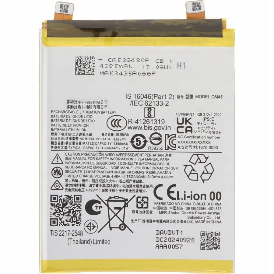 Neue Batterie Akku Qm45 Passt Zu Motorola Edge 50 Pro 4500 Mah