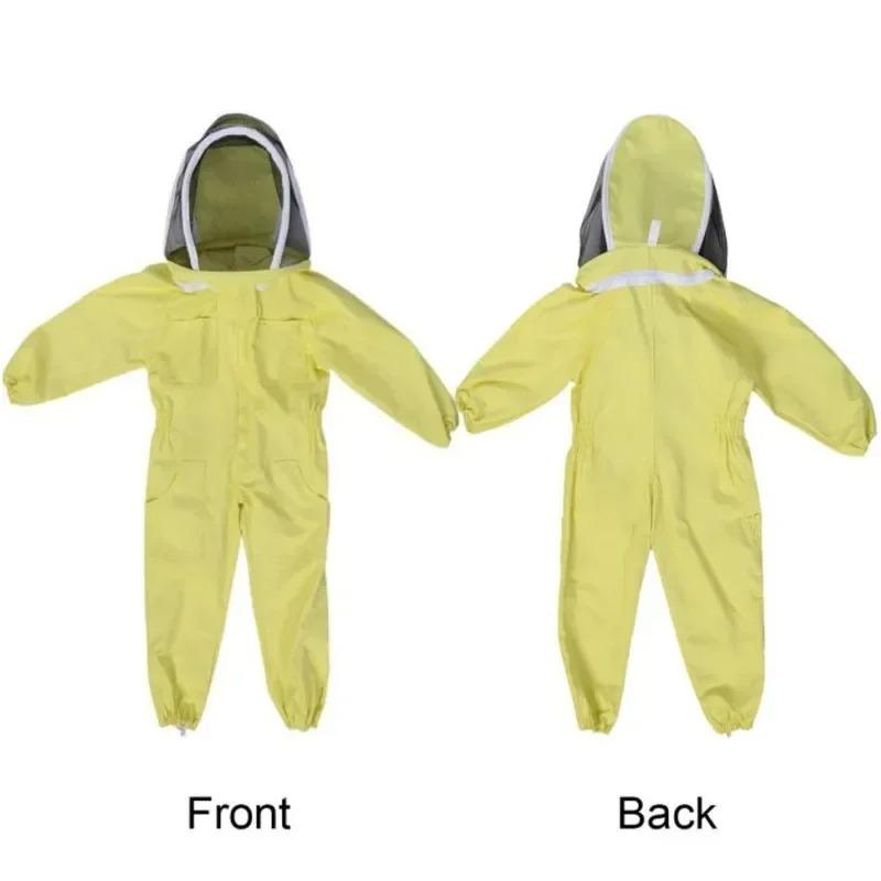 Yellow Child Beekeeping Equipment Full Body Clothes Protective Professional Gloves Veil Hat Safety Beekeeper Suit for Kids