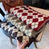2024 Women's Retro Diamond Plaid Thick Knit Scarf – Imitation Cashmere Winter Shawl
