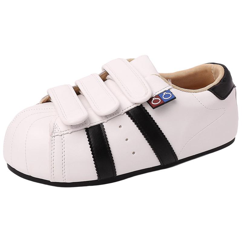 Striped Velcro round head German training shoes women's 2025 summer new outer wear casual shoes little white shoes board shoes retro style