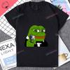 Fun Cartoon Pepe Frog Emote Graphic Print Casual Harajuku Fashion Street Wear Trend Summer Men Women Universal Crewneck Tshirt