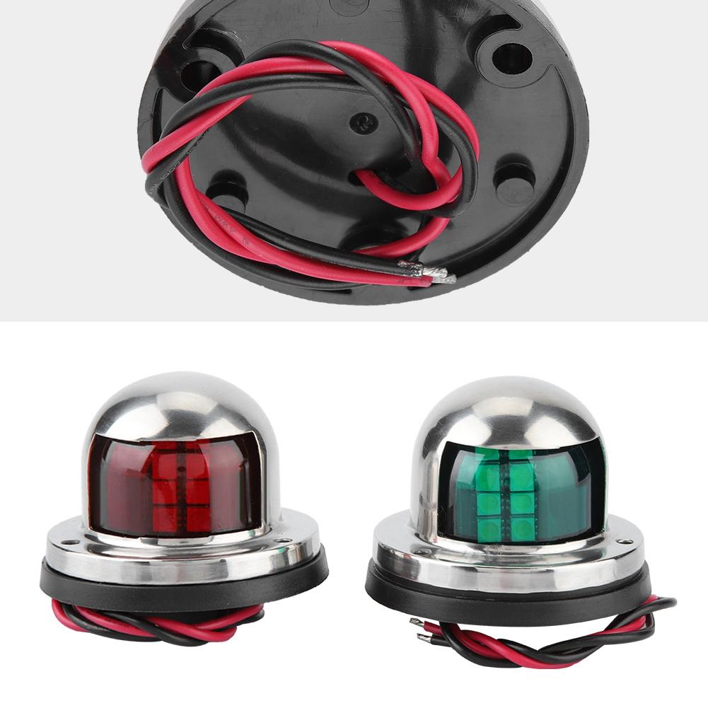 1 Pair Red & Green LED Navigation Light Signal Lamp Sidelight for Marine Boat Yacht Accessory