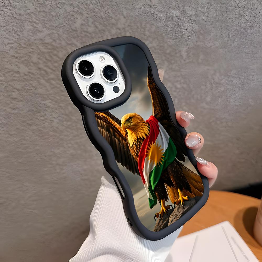 Kurdistan Flag Wavy Edge TPU Mobile Phone Case for iPhone 17 16 15 14 13 12 11 Air Pro Max Plus Colorful Cover