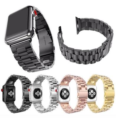 Paslanmaz Çelik Kayış Apple Watch 5 Band 44mm 42mm Kordonlu Saat Bilezik Band Iwatch Serisi 3 4 Se 6 2 40mm 38mm Üç Bağlantı