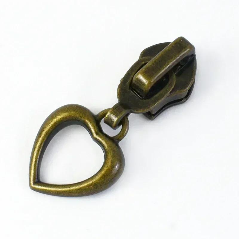 Meetee 5-50 Stück 5# Nylon Reißverschlussanhänger Kleidung Taschen Reißverschlüsse Reparatur Schieber für Plastikreißverschlüsse Herz Reißverschlusskopf Griff Nähzubehör