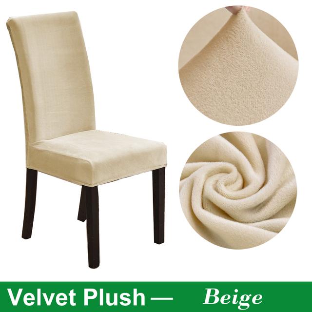 Velvet Chair Cover For Dining Room Thick Elastic Dining Chair Cover Stretch Chair Slipcover Cover For Chair Kitchen Chair Cover for Home