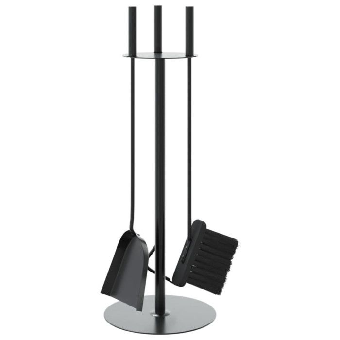 Set d'outils de cheminée 4 pcs 22x59 cm acier