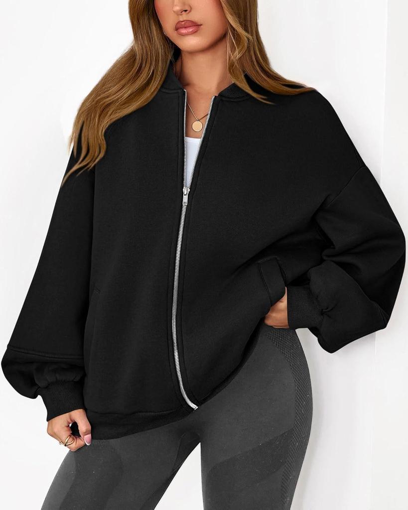 2025 Herbst/Winter Reißverschluss Sweatshirt Bomberjacke - Europäischer & Amerikanischer Stil, Lässiges Langarm