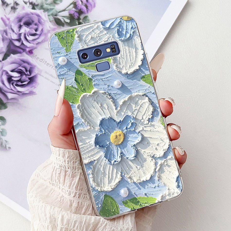 For Samsung Galaxy Note9 Elegant Floral Butterfly Phone Case For Samsung Note 9 SM-N960F SM-N9600 Soft Silicone TPU Cases