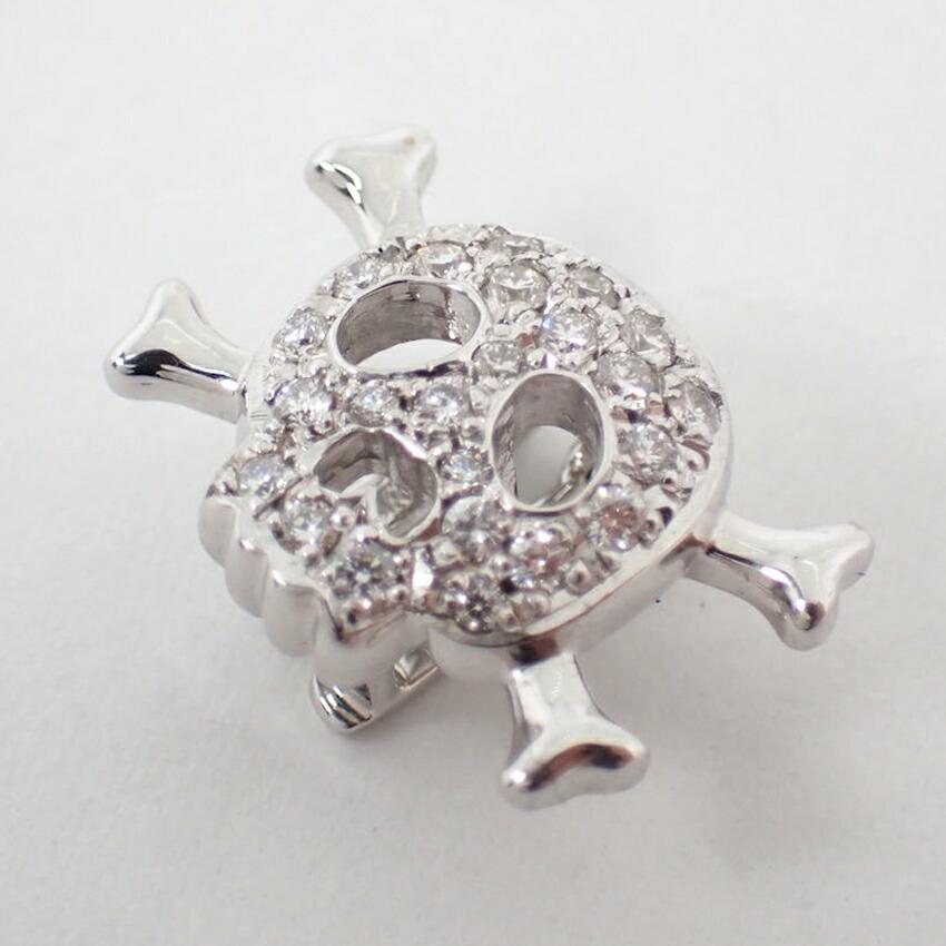 [Pre-owned] MIKIMOTO Perlita K18WG Diamond Skull Pendant Top // J52-1