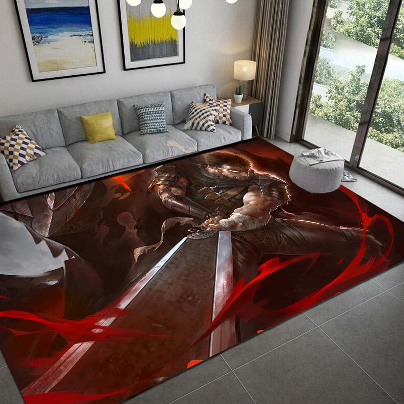 Anime Berserk Pattern Carpets Bedroom Play Mats Bedroom Decor Carpet Livingroom Rug Crawl Mat Christmas Gift Rug Tapetes Tapis