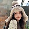 LYING Winter Knit Cap with Stylish Cable Knit Hat with Slimming Thick Fleece Warm and Perfect for and Outdoor Christmas Gift Women's Earflaps, Pom-Pom