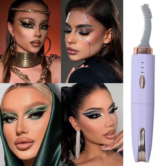 Electric Heated Eyelash Curler Eyebrow Trimmer 3 Temperature Modes USB Rechargeable Quick Heating Portable Travel Eye Lashes Clip Curling Tools