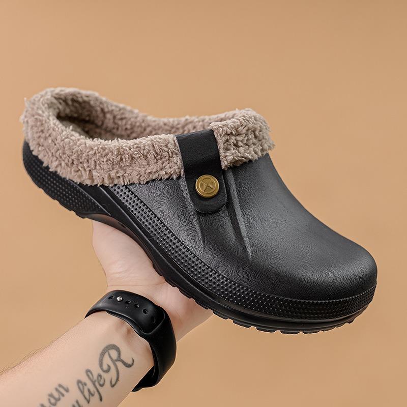 Winter large size velvet cotton shoes new home indoor warm slippers couple men and women fashion trend cotton mop