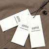 AMI Classic Autumn Chest Pocket with Same Color Heart Embroidery Logo, Casual Cotton Solid Color Short Sleeved Shirt
