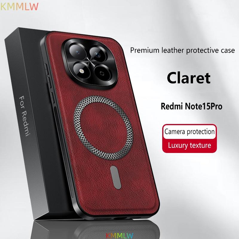 For Redmi Note 14 13 15 Pro Plus High End Magnetic Wireless Charging Leather Phone Case For Redmi Note 15 14 13 12 Pro/+ Case