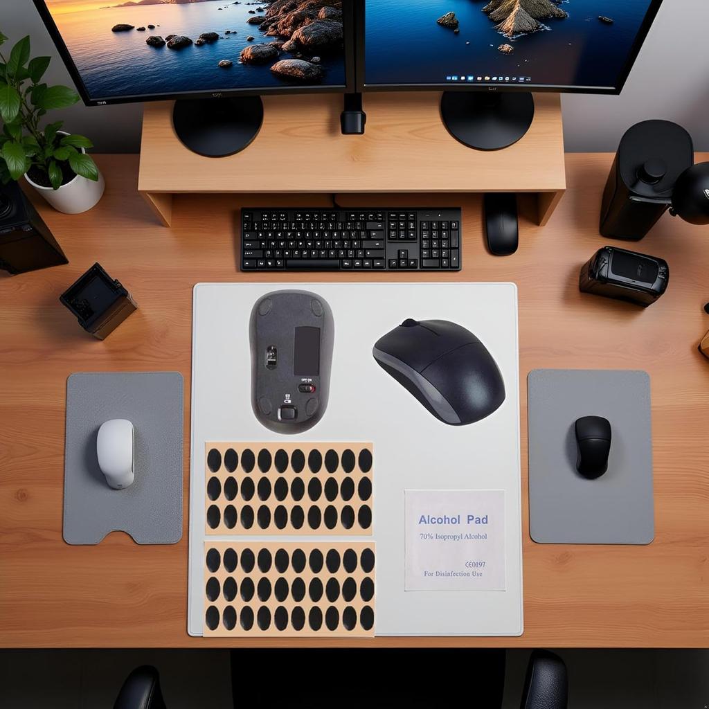 60pcs Black Mouse Feet Sticker Mouse Skates Pads Replacement Feet for M215 / M310 / M325 Pads and Wrist Rests