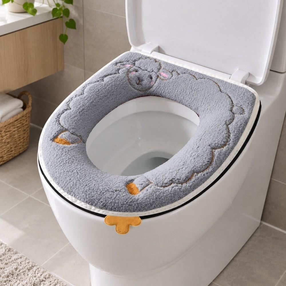 Skin-Friendly Plush Toilet Seat Thick Warm Toilet Seat Cushion Toilet Seat Cover All Seasons