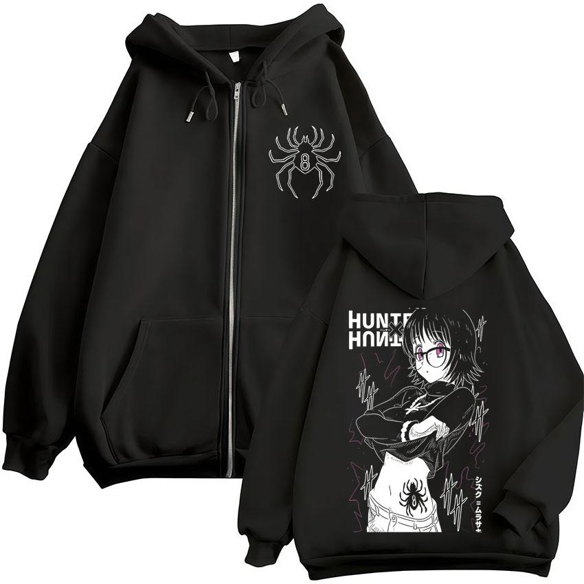 Anime Hunter X Hunter Spider Phantom Troupe Shizuku Zipper Hoodies Men Women Oversized Casual Zip Up Hooded Sweatshirts Jackets
