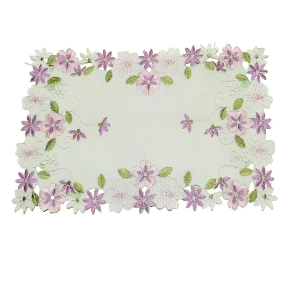 

Нежная прямоугольная кружевная атласная ткань с цветочным узором, салфетка-подставка, подставка под чашку, подложка, салфетка Rectangular